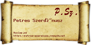 Petres Szerénusz névjegykártya