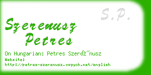 szerenusz petres business card